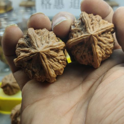 布***格木质类玉玺四棱核桃，