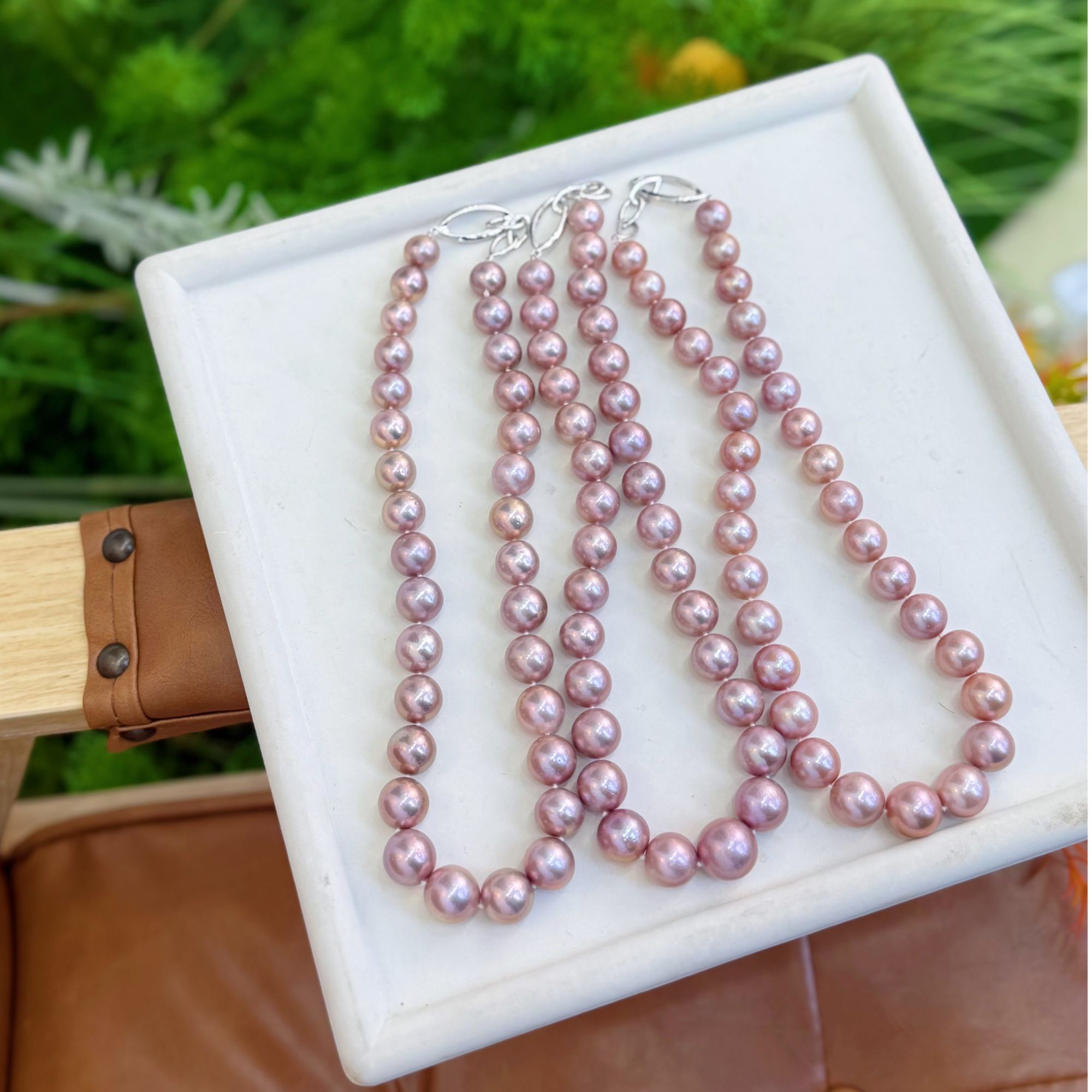 【晓艾珍珠】淡水显眼包紫珠项链 11.5-16mmS925银E028多样性发一