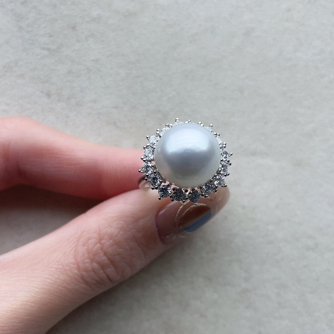 戒指47银S925镶嵌海水珍珠