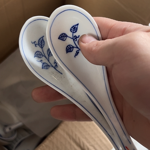 其他瓷手绘勺两个