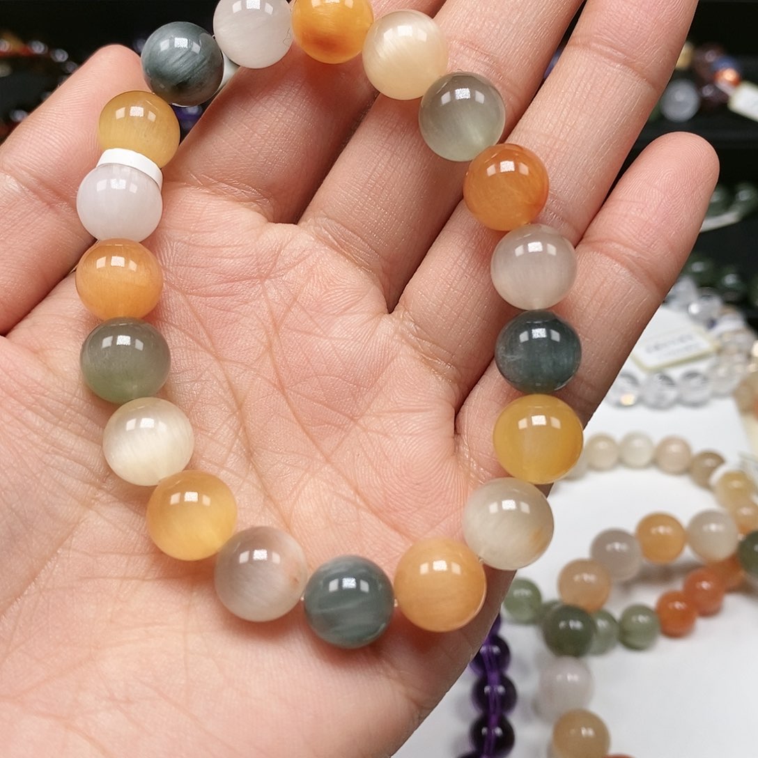 水晶手串未镶嵌兔毛10.7