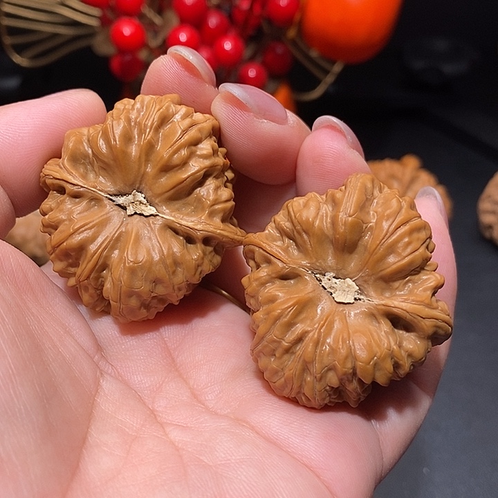 把件文玩核桃40金蟾凹底