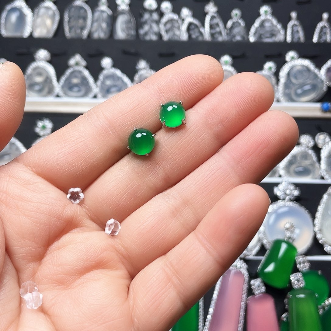 玛瑙/玉髓耳钉合金