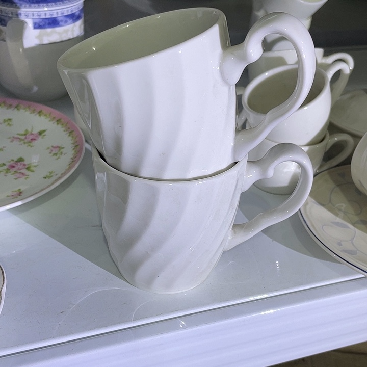 瓷片国营厂强化瓷水杯一对