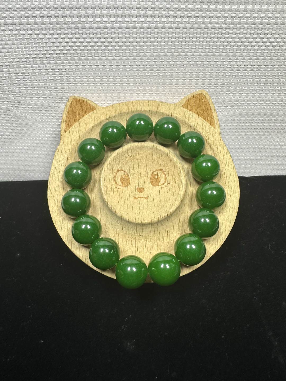 A114天然菠菜绿单圈卡14mm  时尚手串百搭