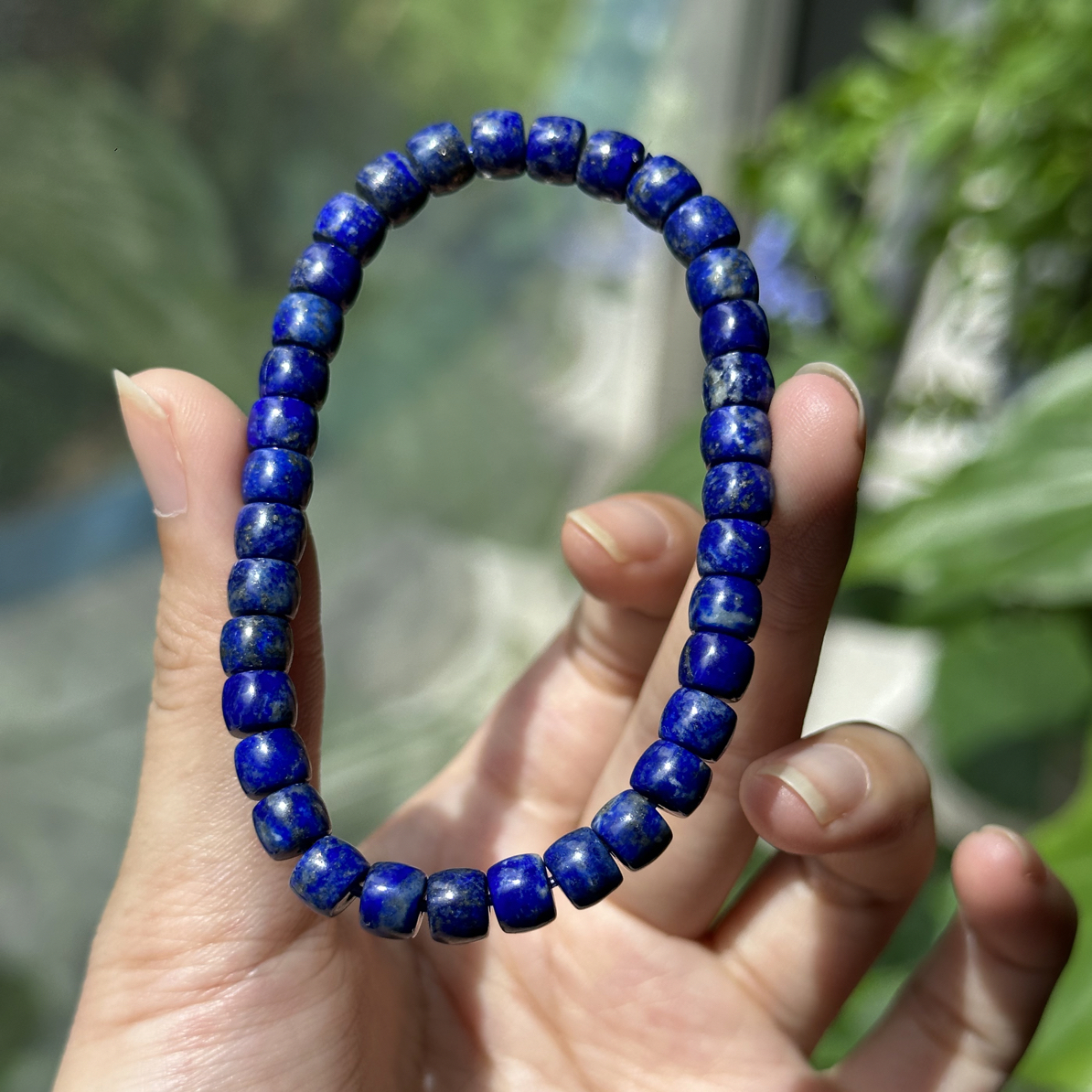青金石手串老型珠天然青金石单圈适合叠戴