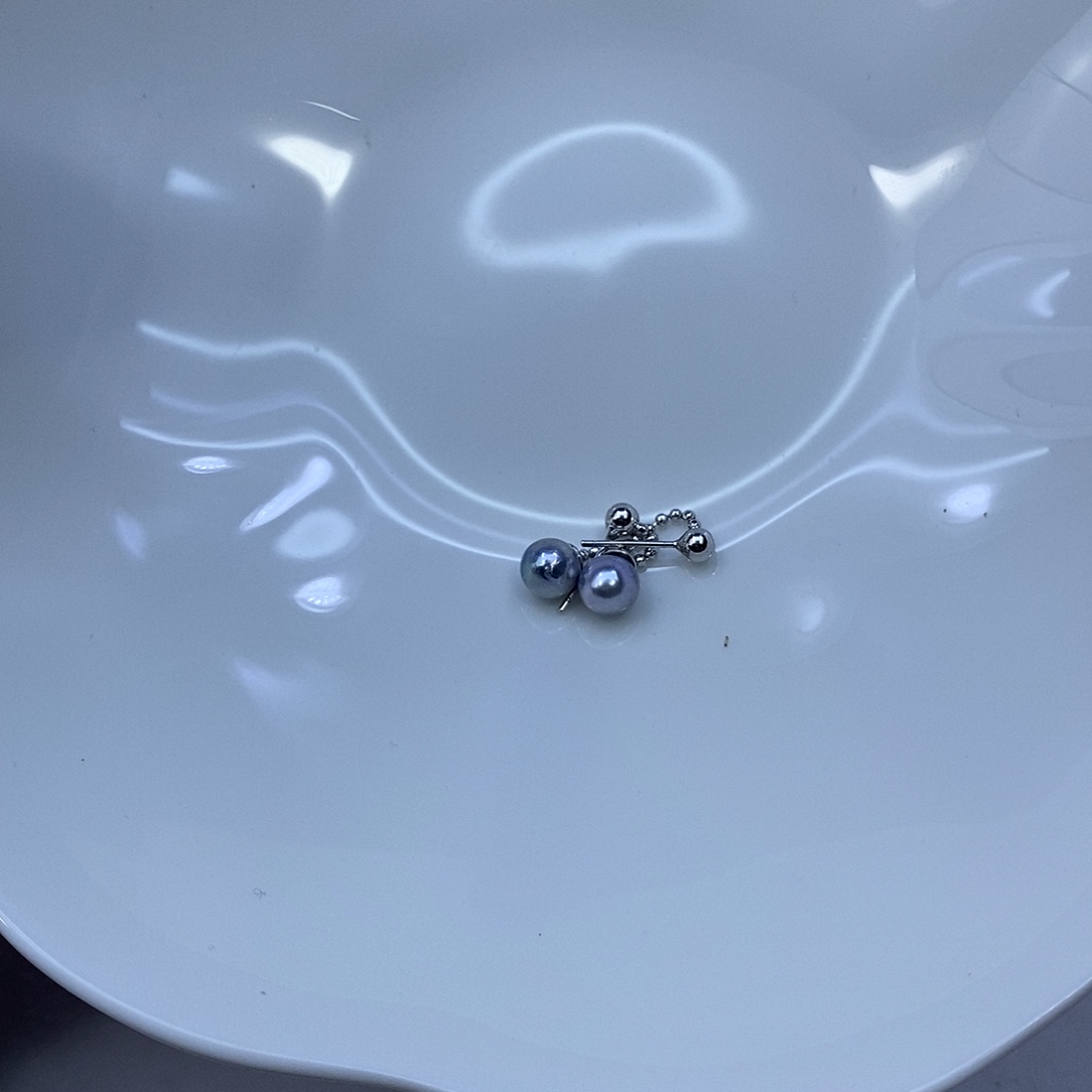 海水珍珠耳饰银S925镶嵌