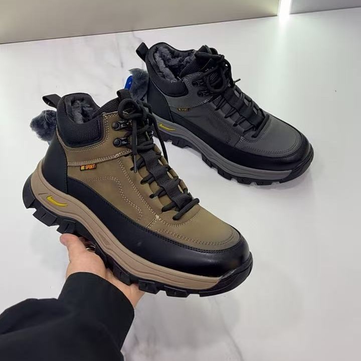 85088~冬季厚底运动风休闲风简约冬季户外休闲鞋高帮棉鞋