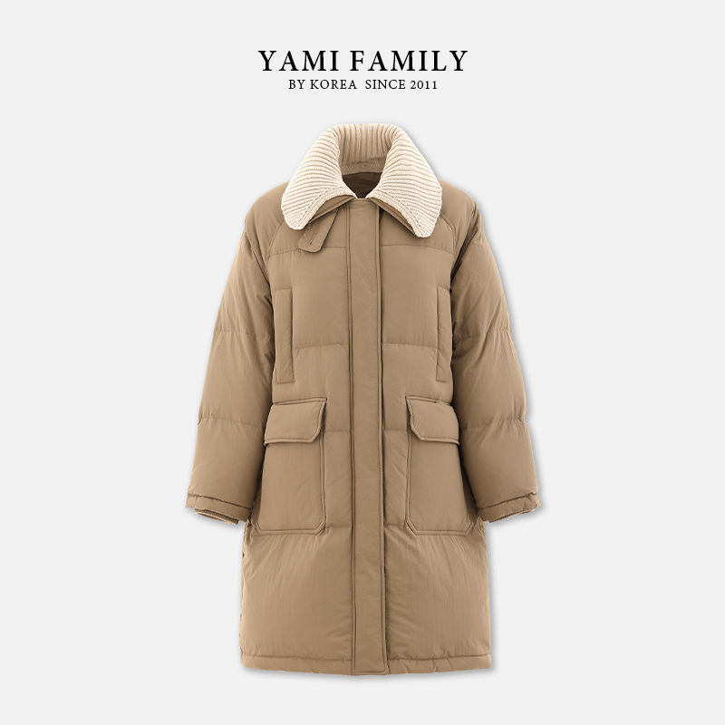 KD-739-2  时尚休闲连帽简约中长款保暖秋冬冬季羽绒服