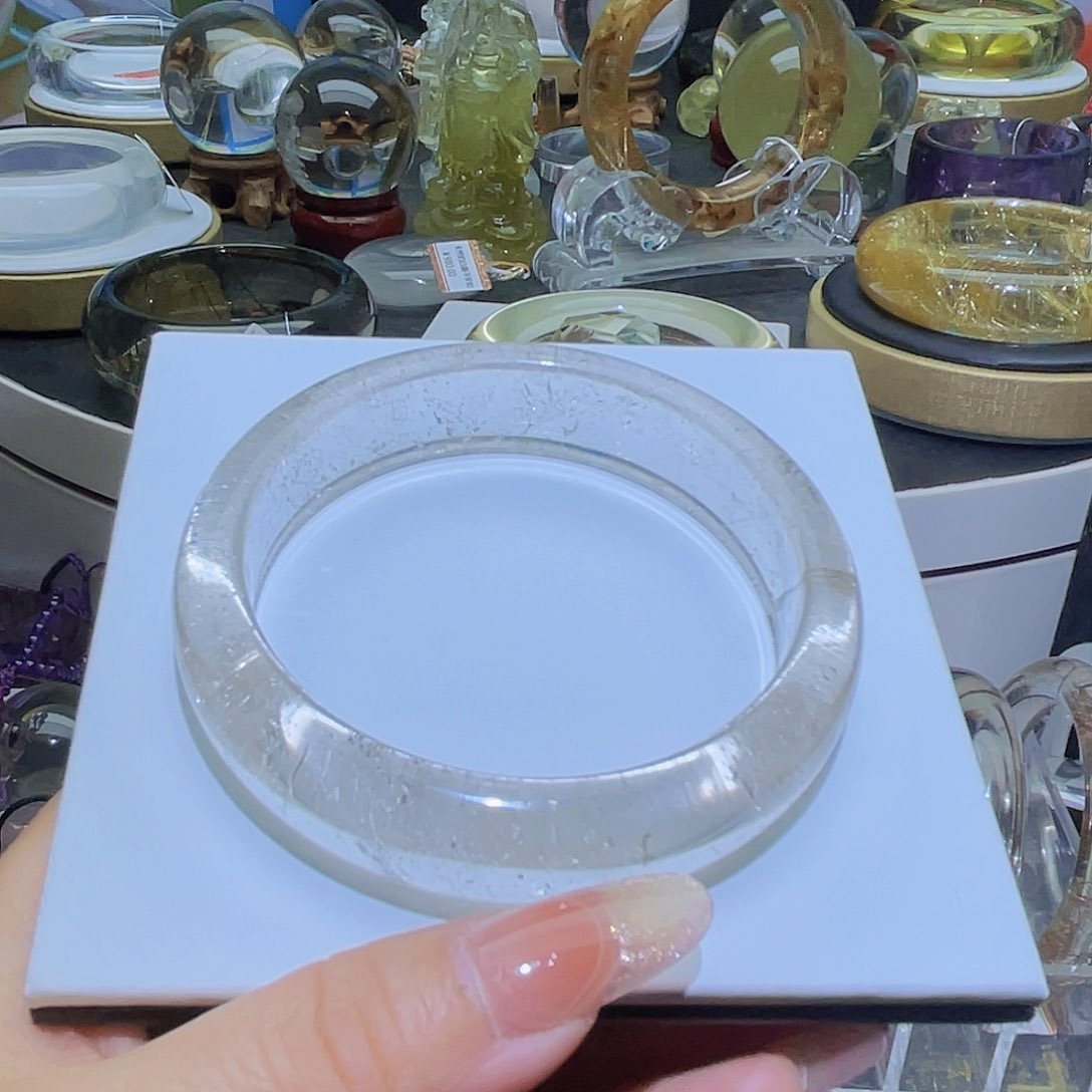 水晶手镯未镶嵌我****宠天然白水晶特价款60圈