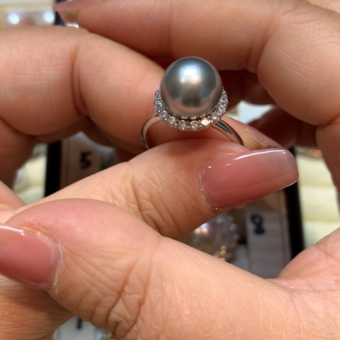 海水珍珠戒指银S925镶嵌