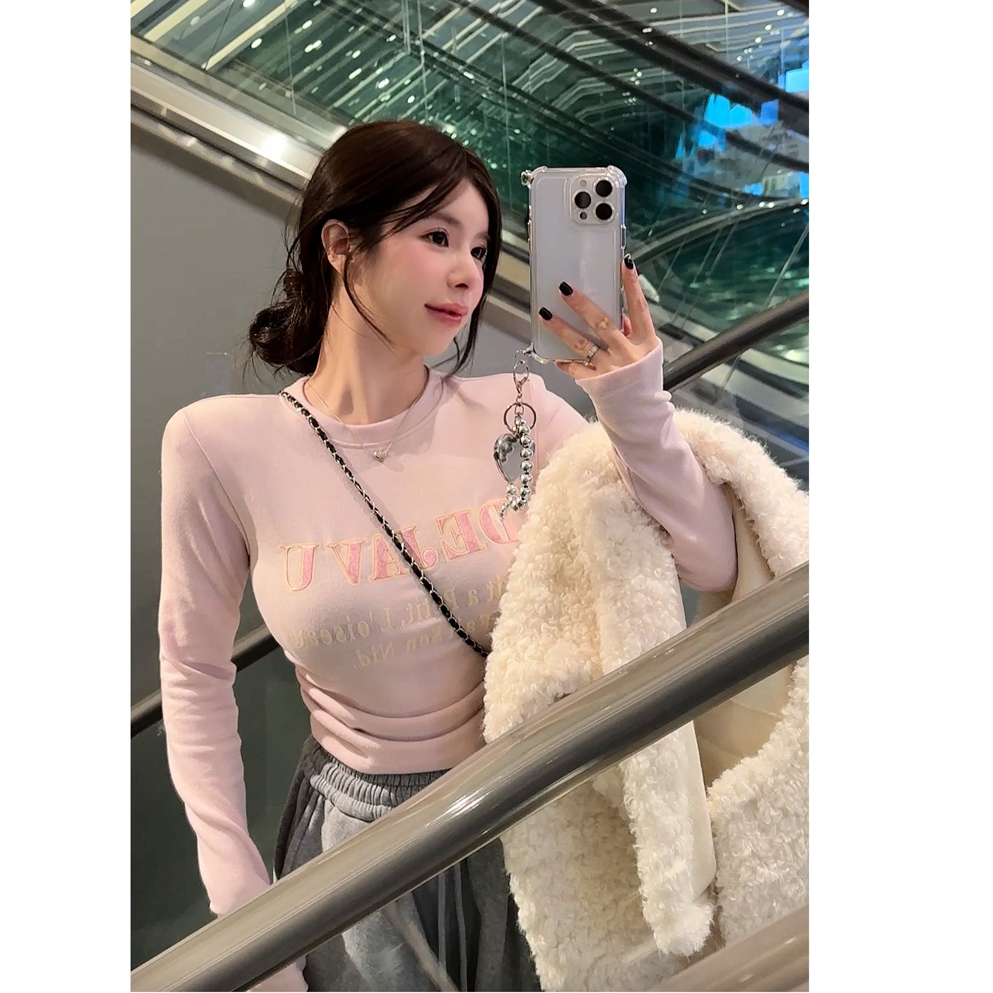 【HuiHui】东大门新品定制字母印花T恤辣妹百搭加磨毛上衣（D0226）