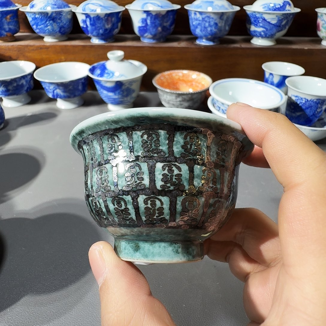 泥塑主人杯手工手绘