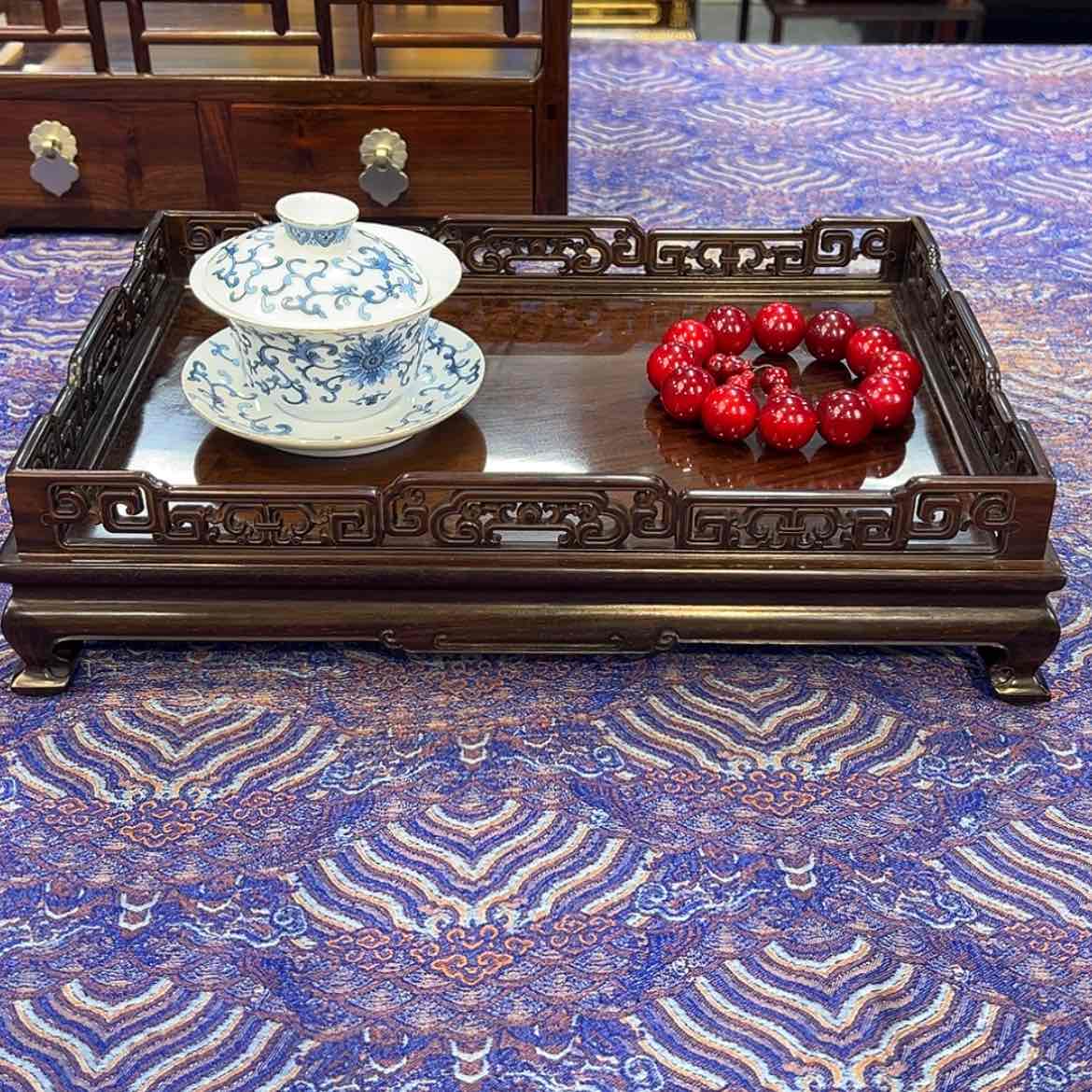 【闪购商品】红酸枝木类成套家具茶盘