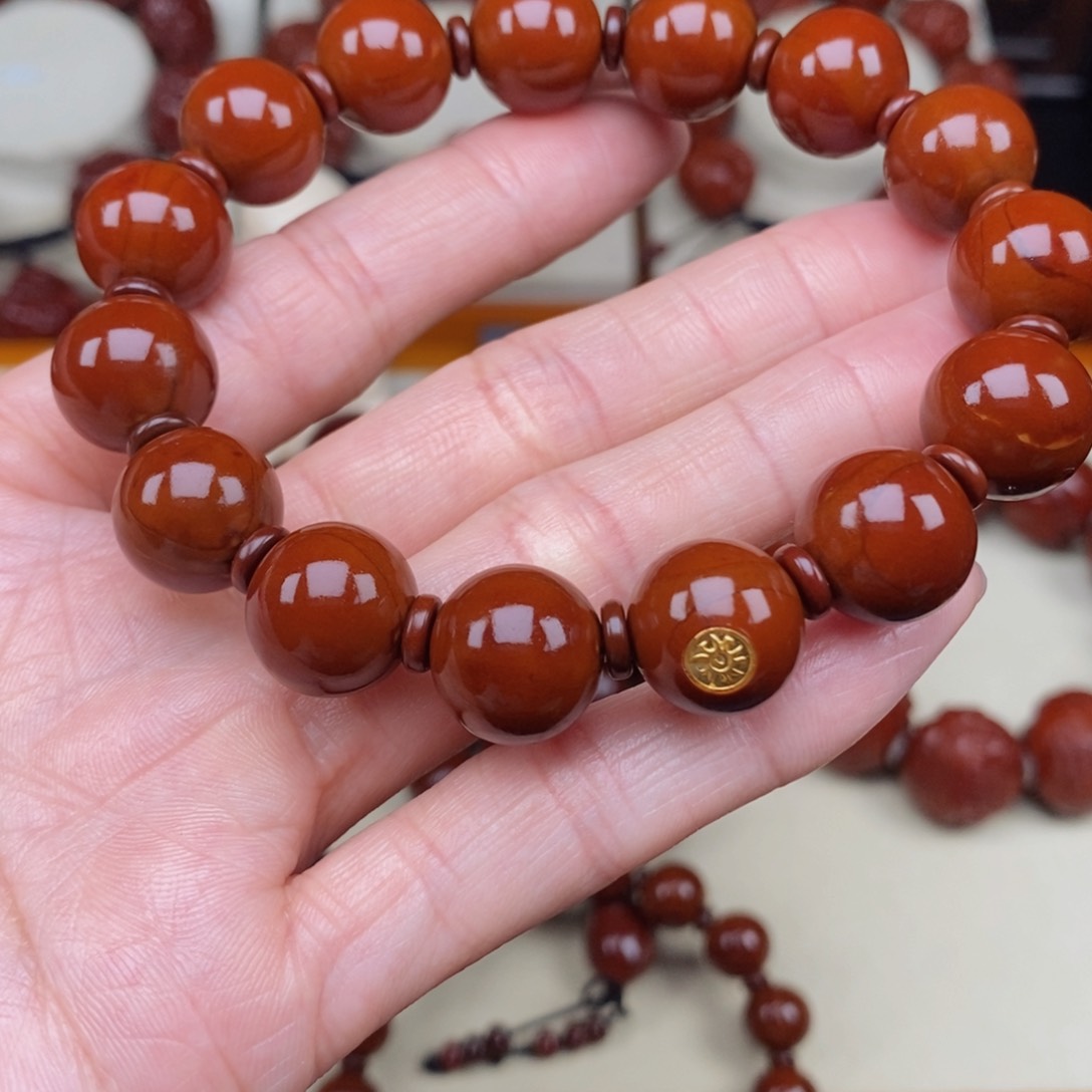 橄榄核吊坠浮**吧光珠，