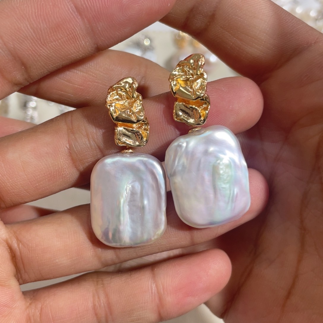 淡水珍珠耳饰合金05