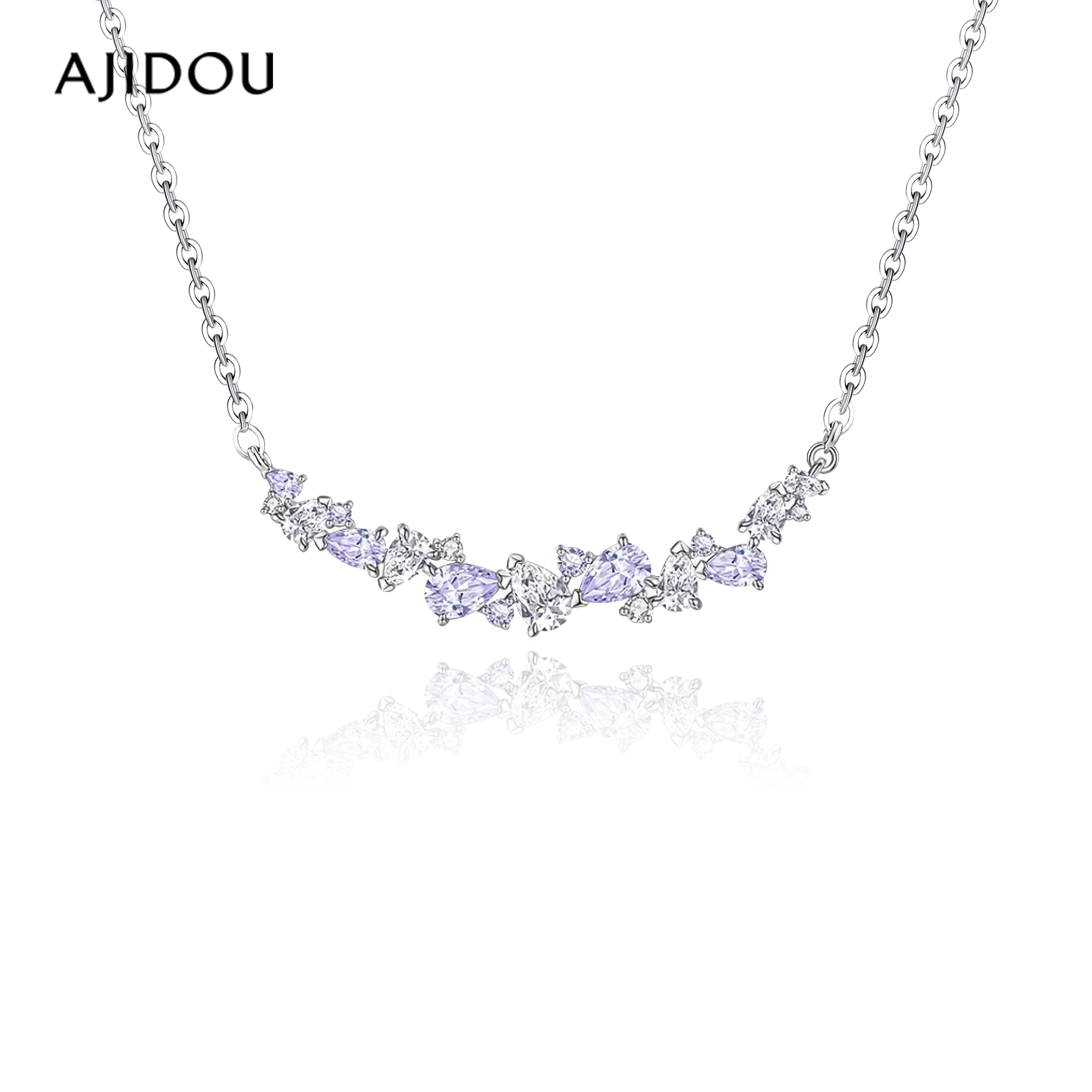 合金项链 阿吉豆温柔紫女微笑紫藤项链轻奢高级感锁骨链【CS】