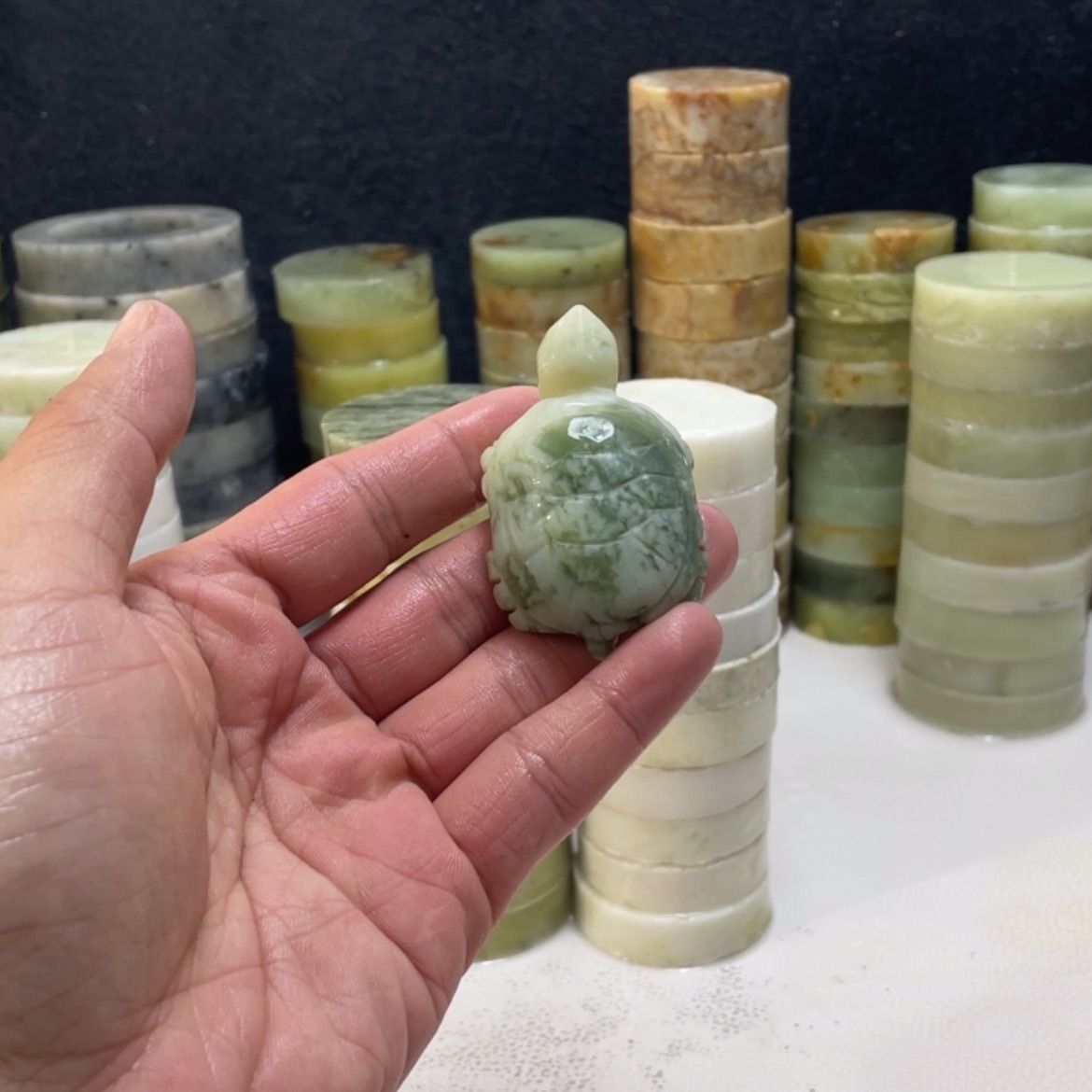 【闪购商品】蛇纹石玉珠宝半成品未镶嵌