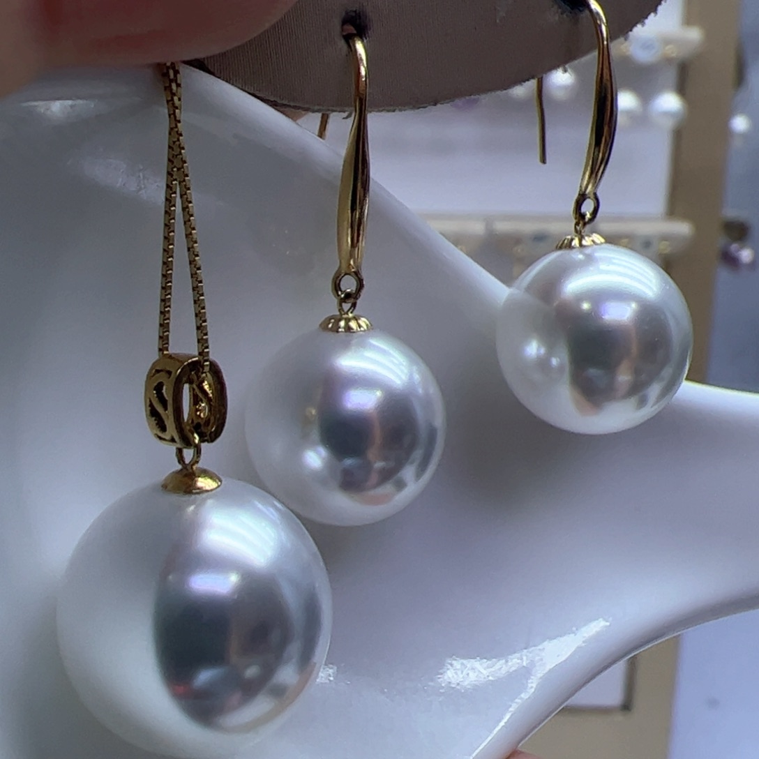 淡水珍珠吊坠(赠链)18K金镶嵌