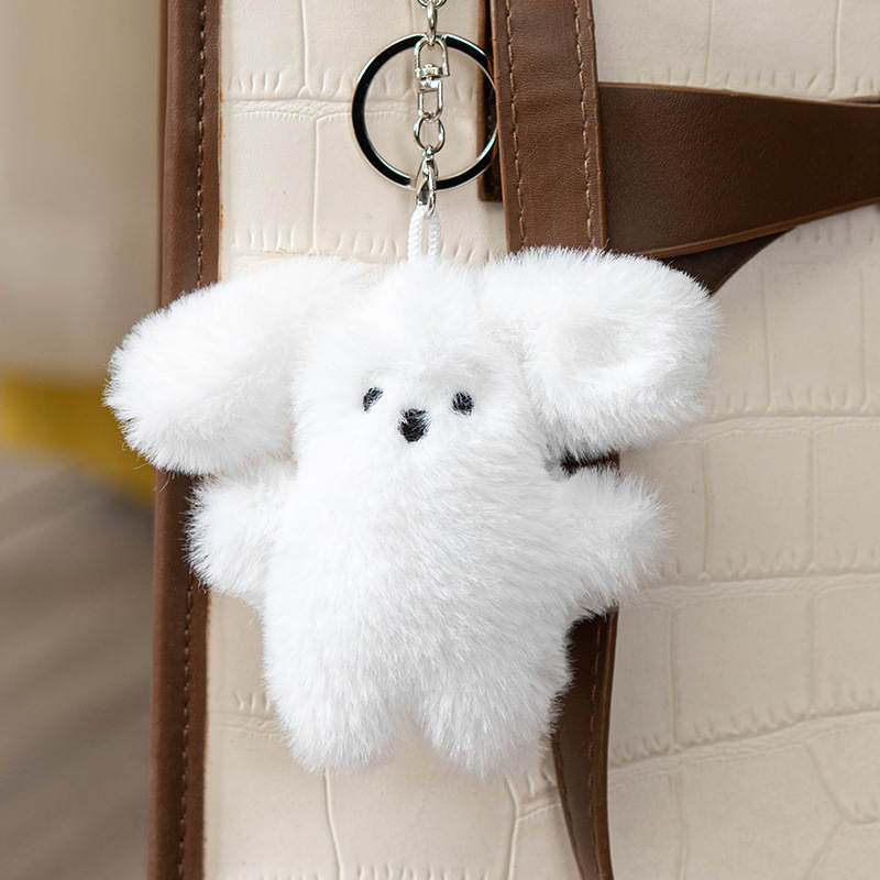 可爱兔子车载挂件后视镜吊坠钥匙扣毛绒公仔玩偶小饰品