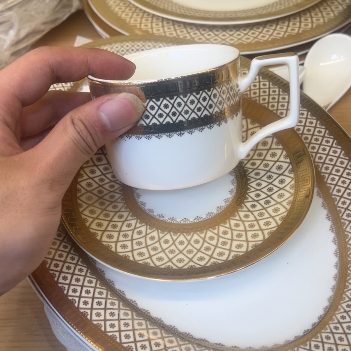 【闪购商品】瓷片220cc容量咖啡杯碟孤品微瑕