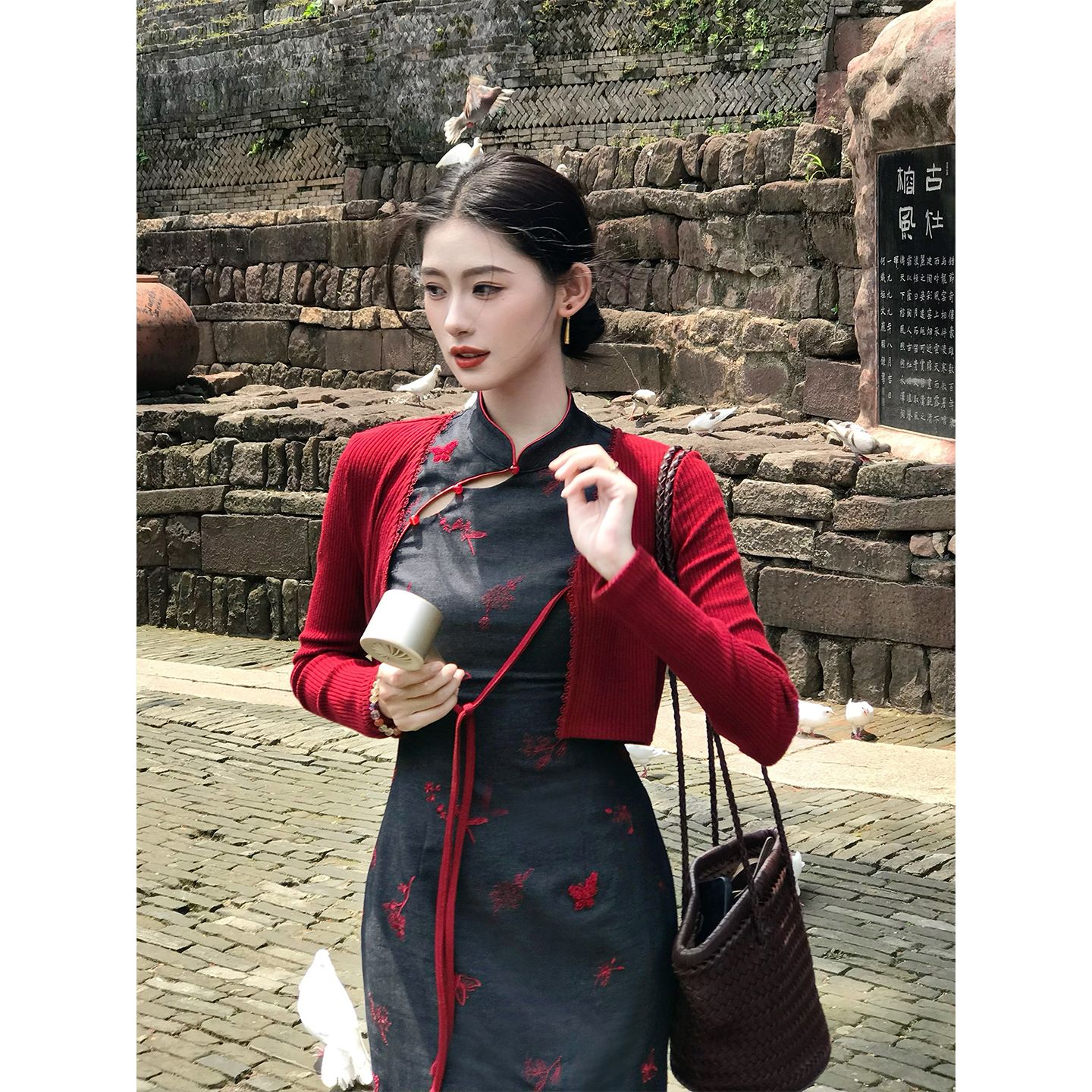 凌茜恣禾【缘婷】国风新中式温婉优雅大气修身显瘦百搭针织开衫上衣