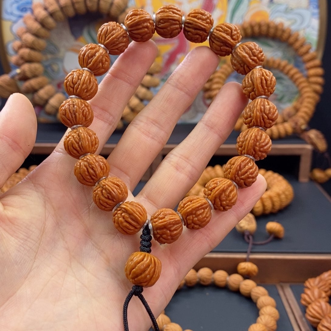 桃核手串龙纹桃核黑龙