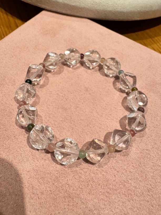 非金属仿水晶手链 夏日清新小冰糖方块手串