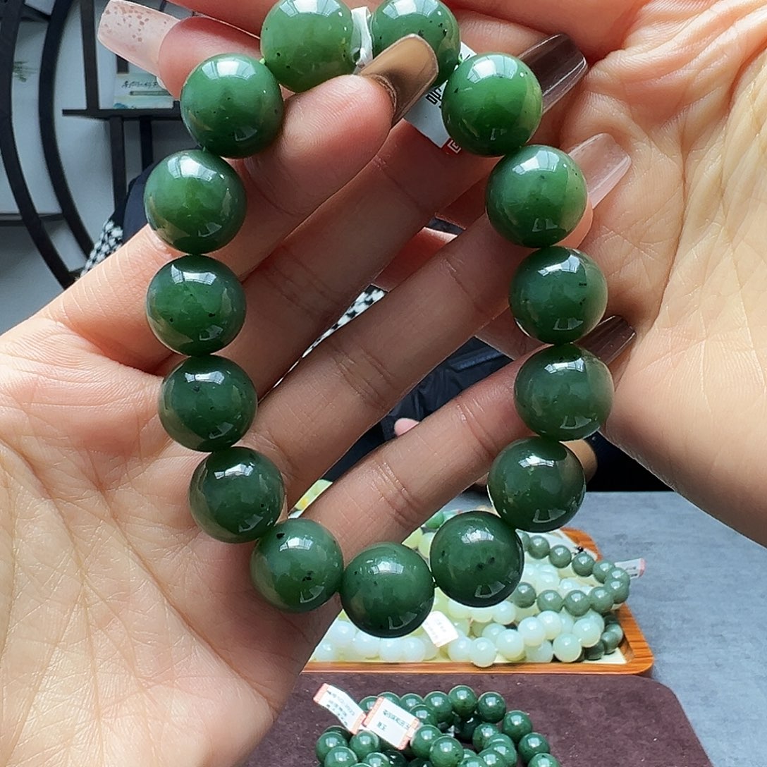 和田玉未镶嵌手链15碧玉