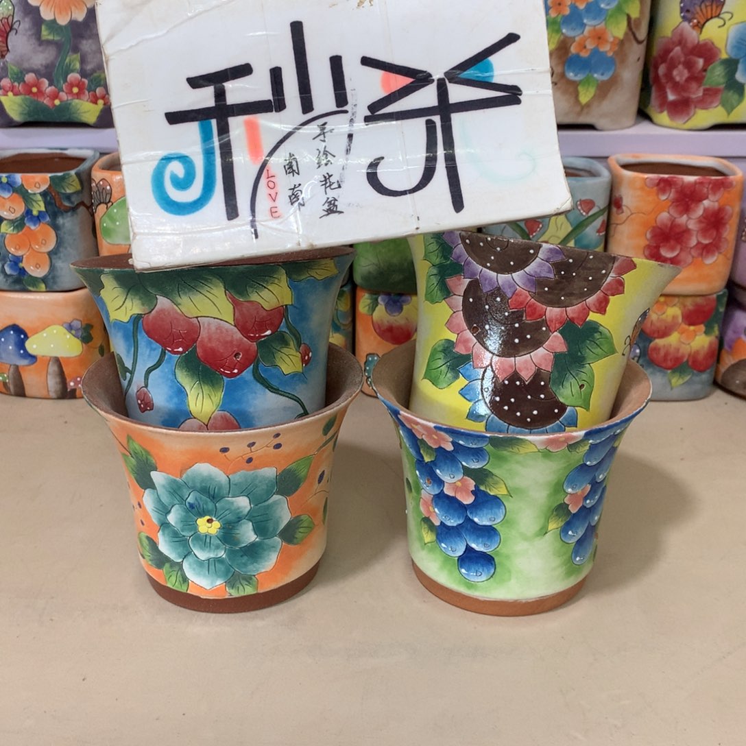 福利花盆，手绘花盆
