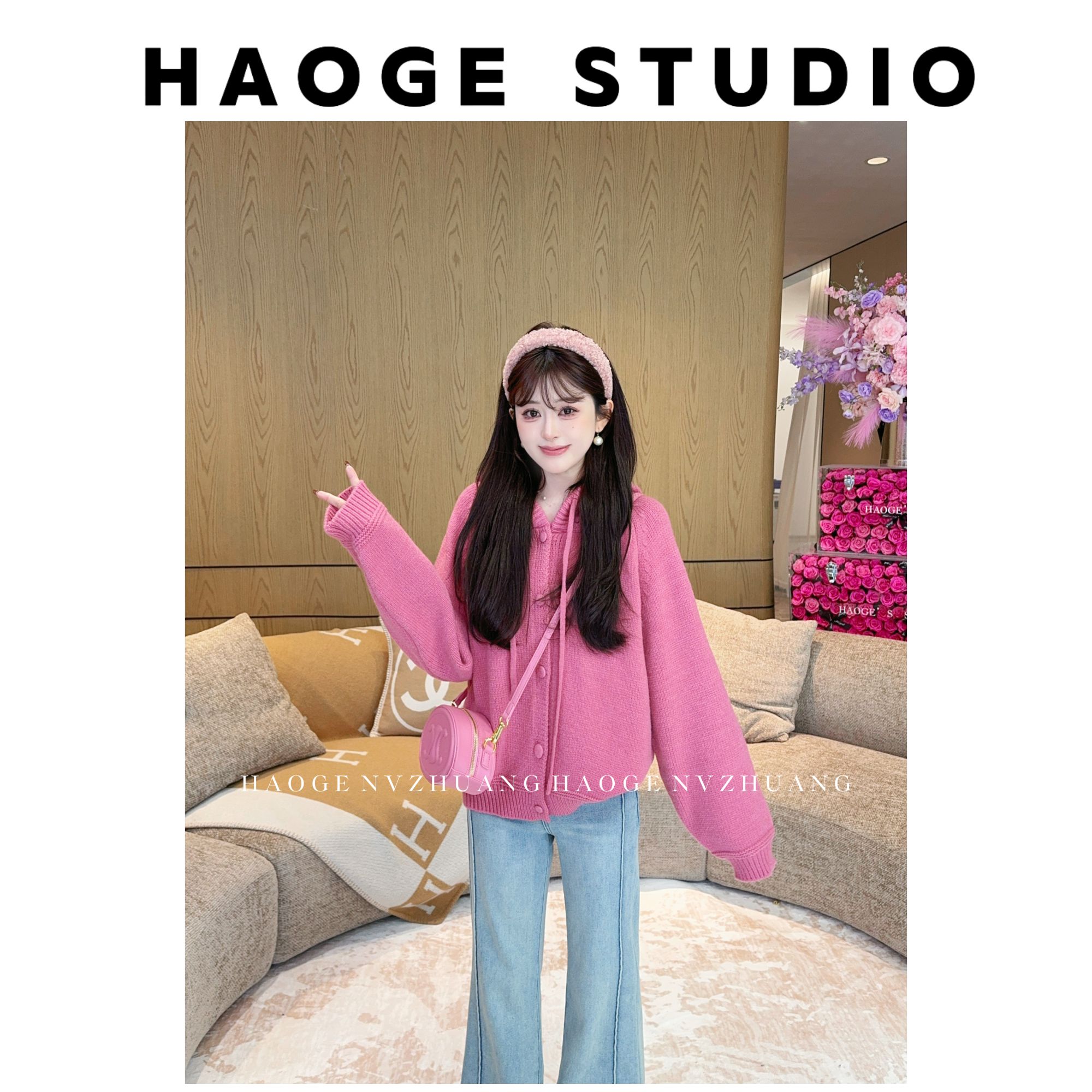 【婉儿】●毛衣预HGQ5MY4068A短款时尚休闲宽松小众百搭通勤慵懒风