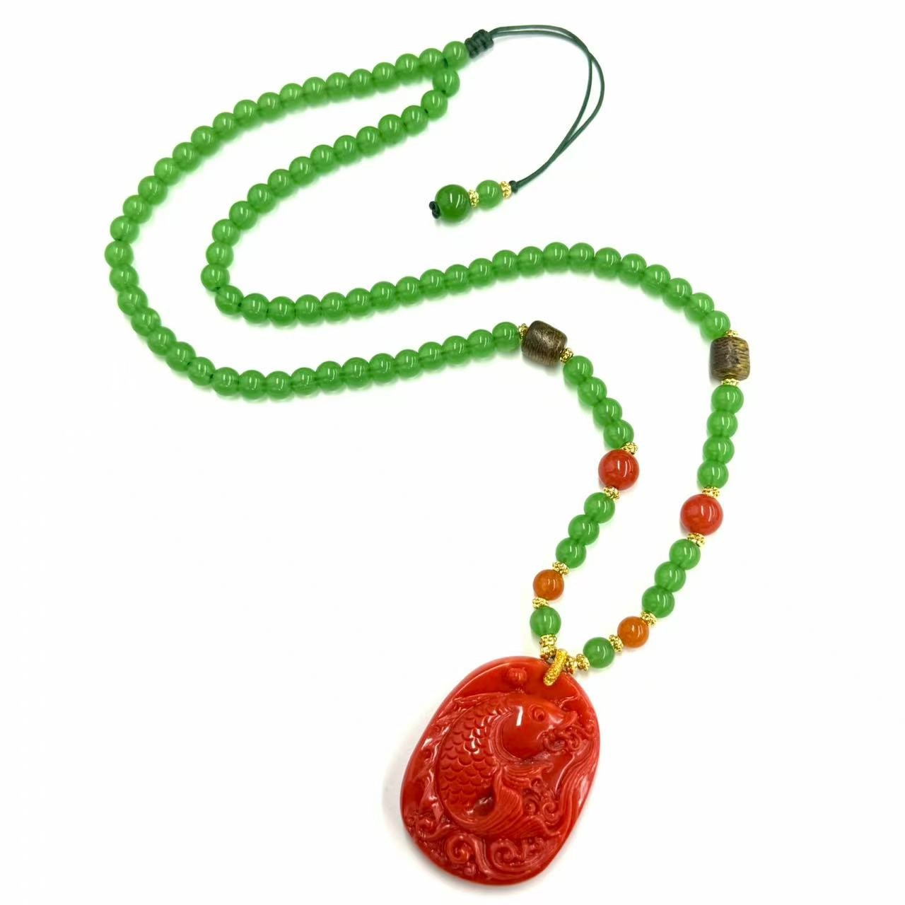 x910-国风设计款原创年年有鱼毛衣链-赠礼盒