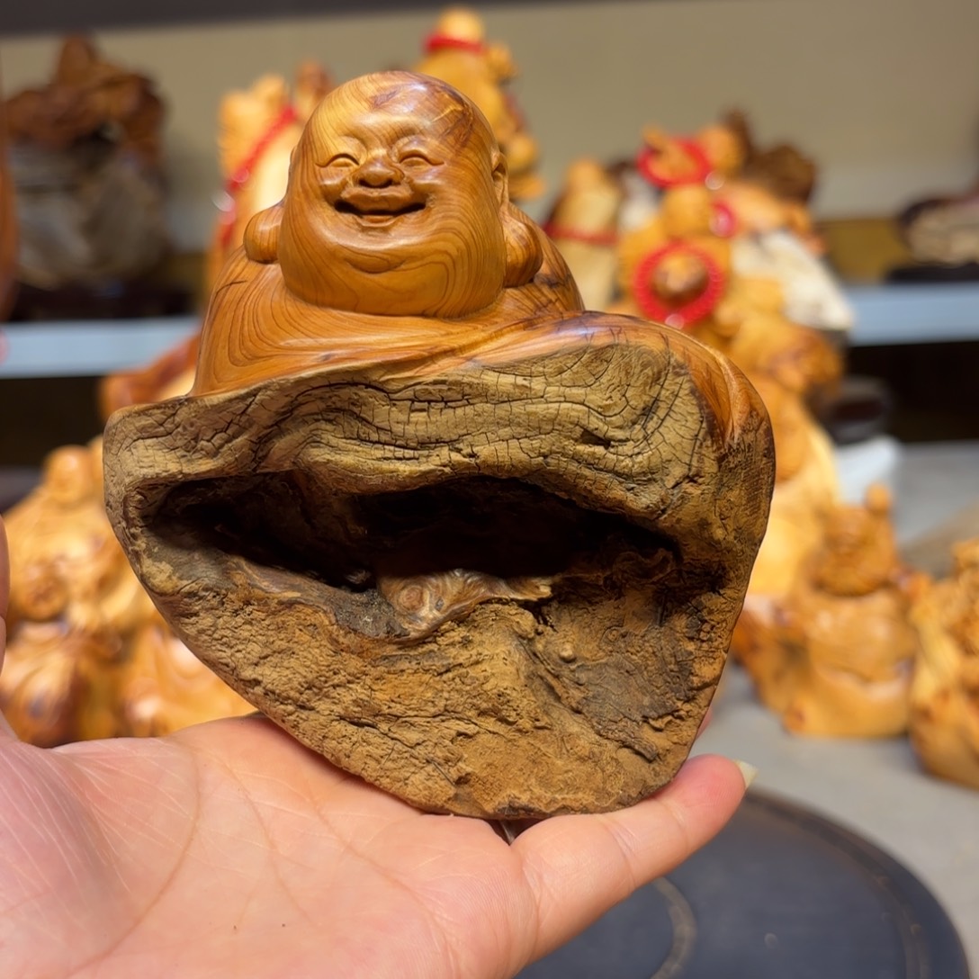 柏木太行崖柏弥勒佛