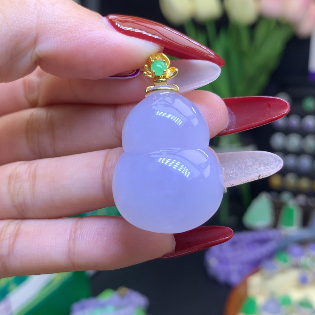 翡翠颈饰18K金镶嵌天然