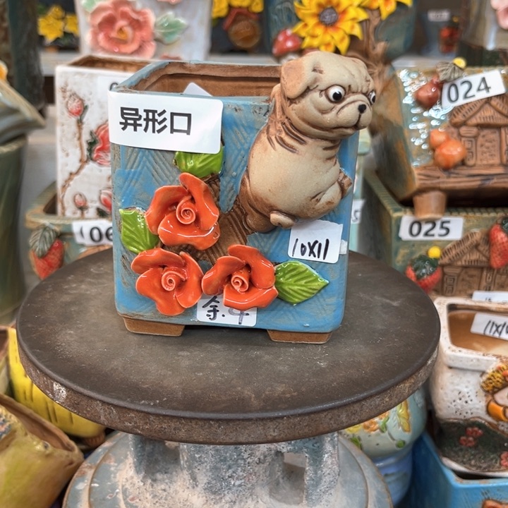 紫砂花盆粗陶材质多肉花盆