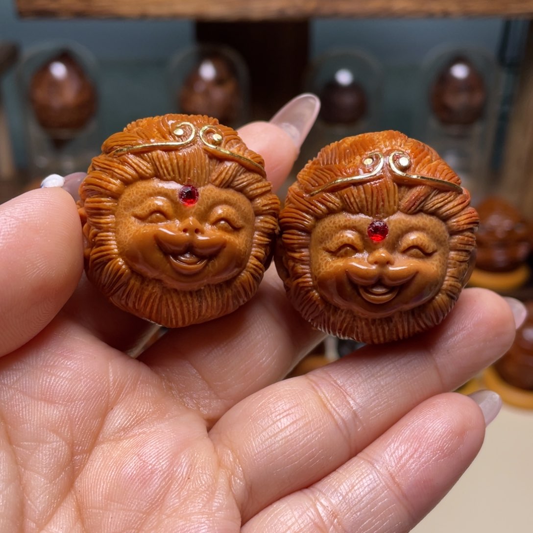 佛螺菩提吊坠镶嵌孙小圣一对