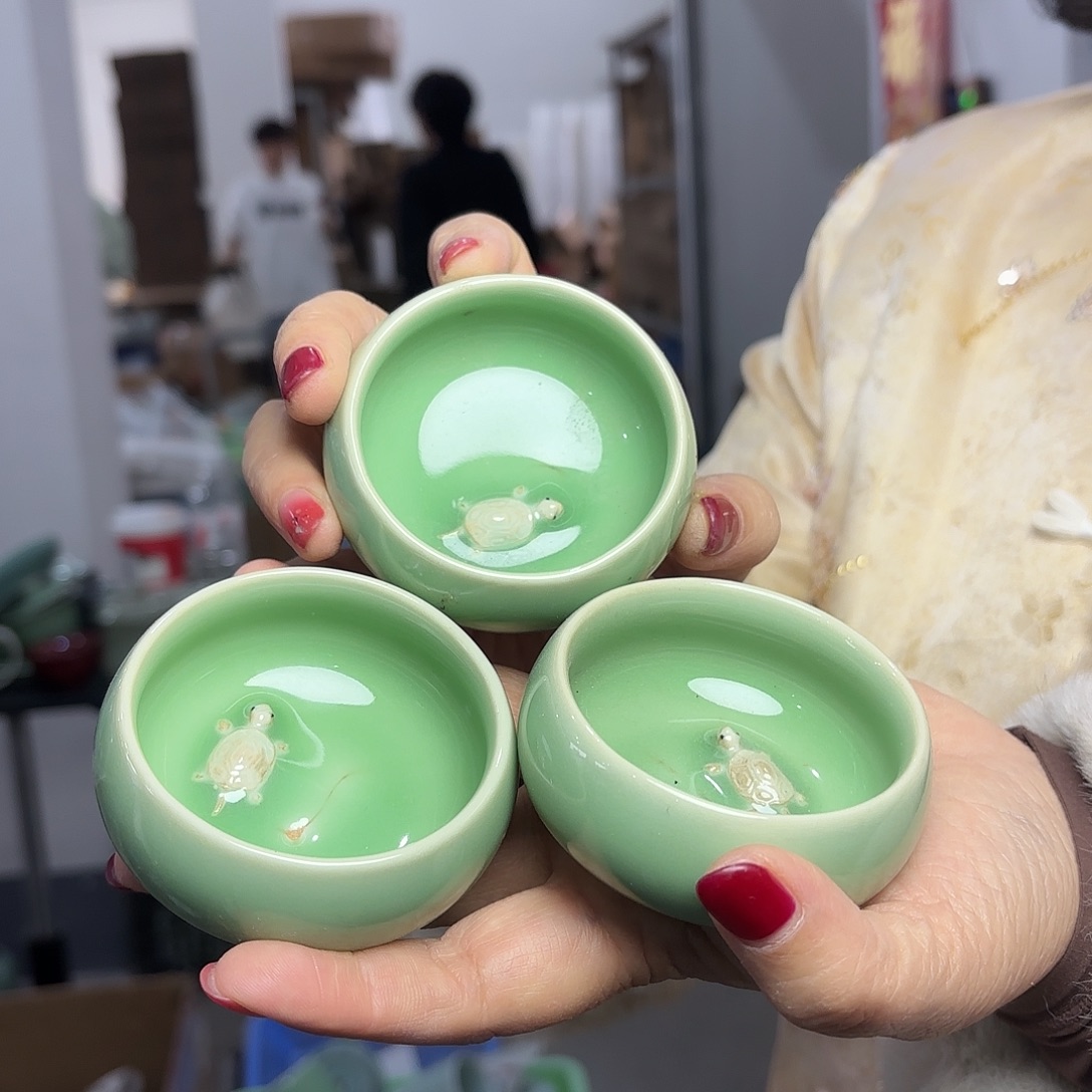 龙泉云间青瓷小米茶器