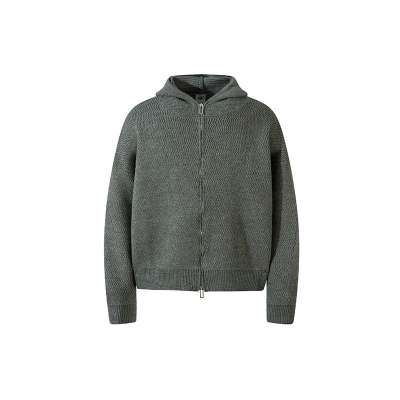 CHAOS 2024冬季新品实拍美式街潮高街百搭连帽毛衣开衫cleanfit