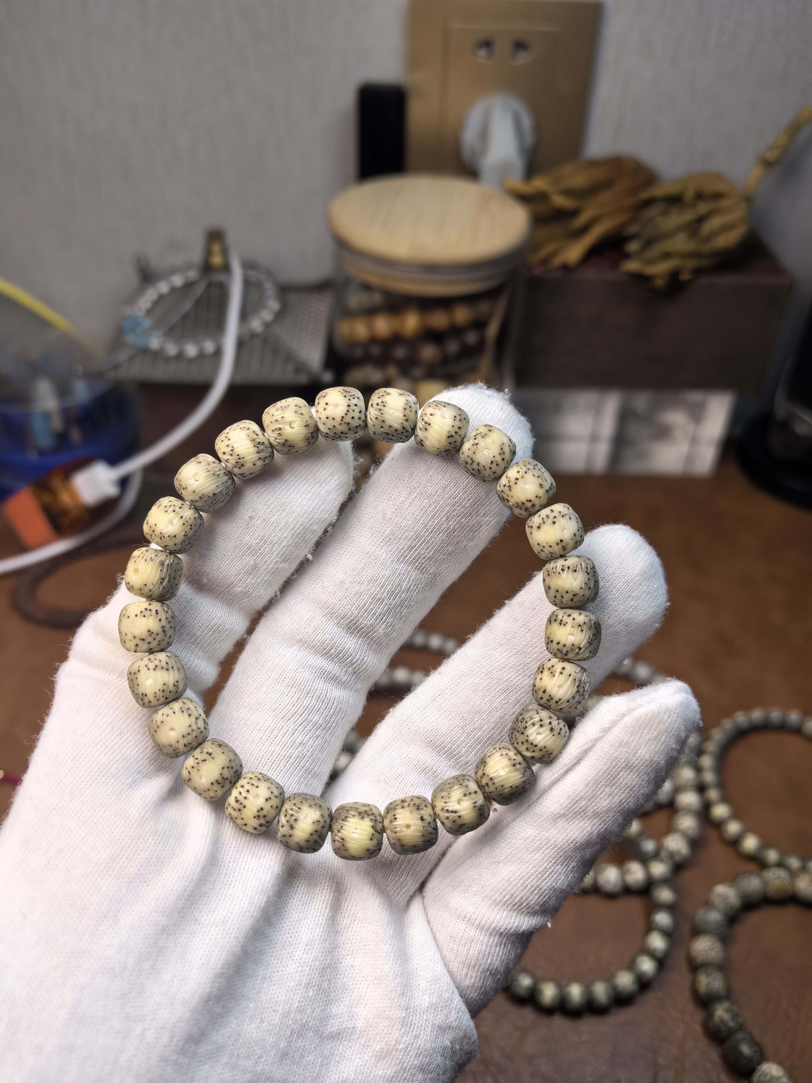 海南原生态 星月菩提 纯手工拉丝雕刻 9*8尺寸绕指柔男女款