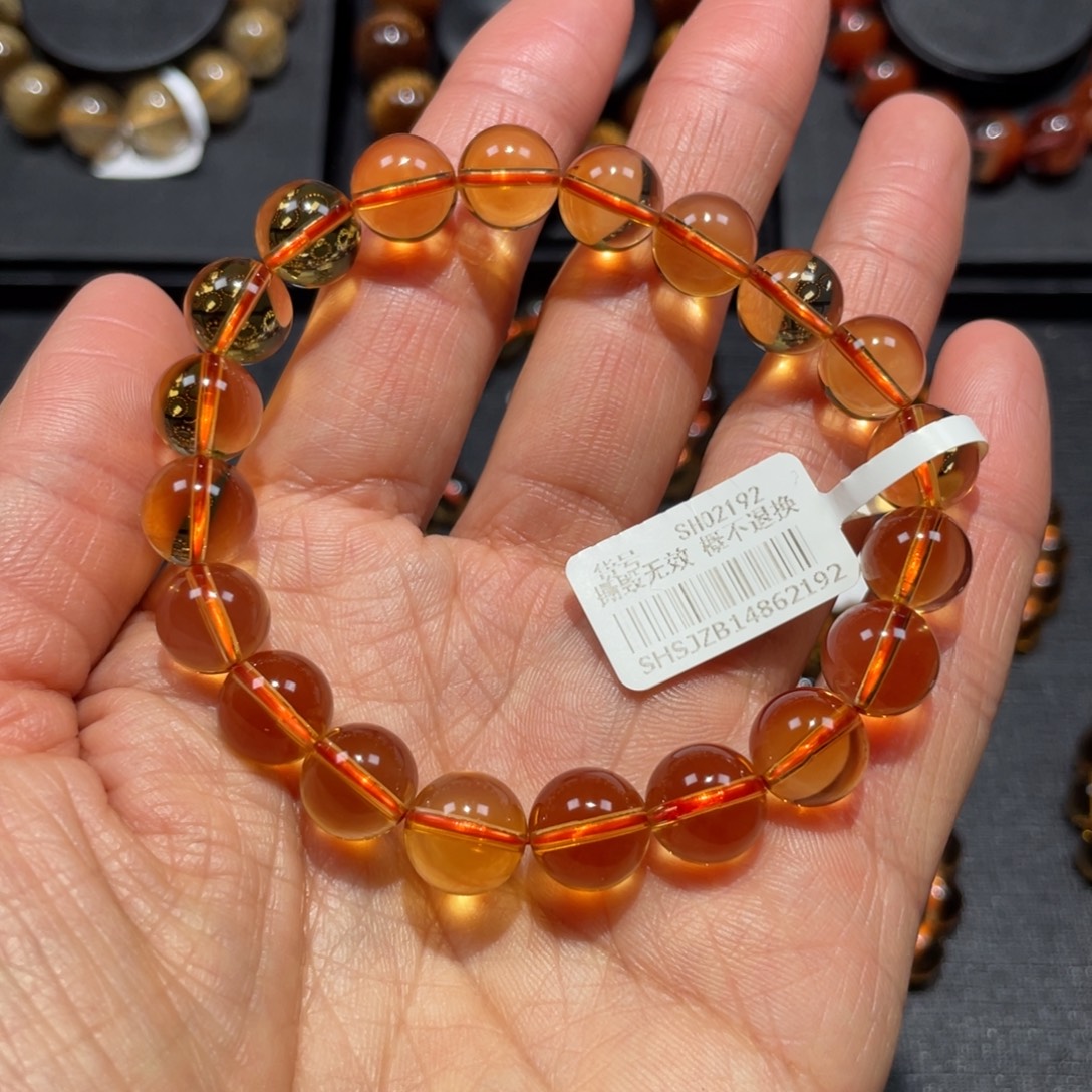 未镶嵌水晶手链黄水晶10mm左右