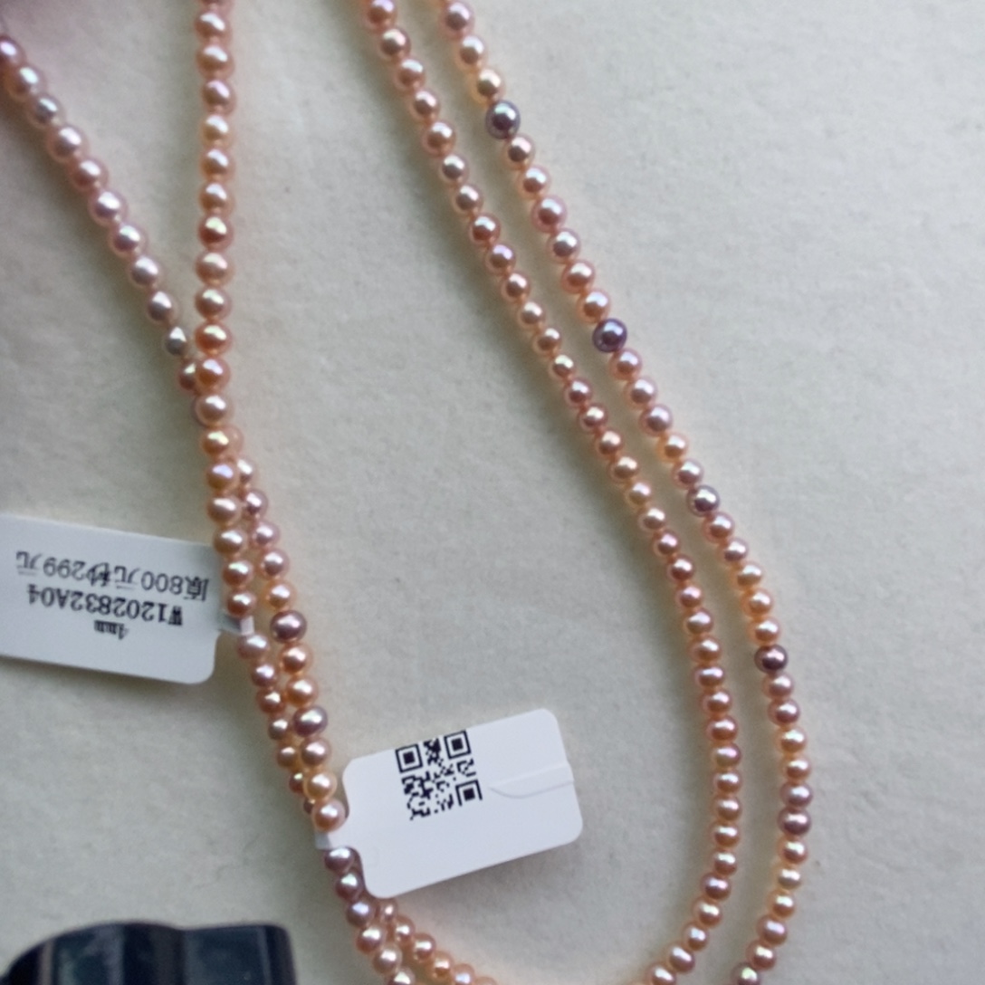 4橙色淡水珍珠银S925镶嵌