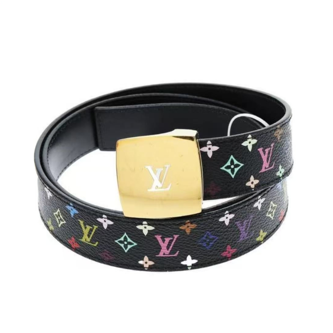 95新 LouisVuitton/路易威登 安洁利 路易威登黑三彩腰带