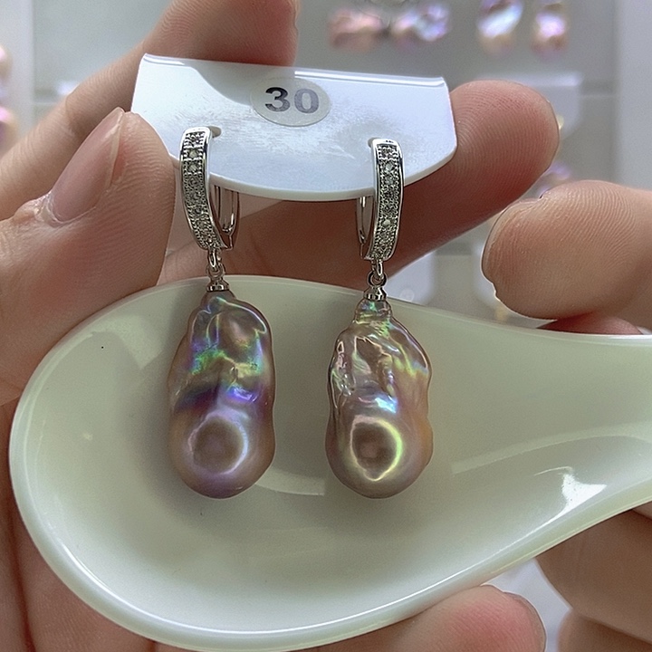 悄***)淡水珍珠银S925镶嵌颈饰30