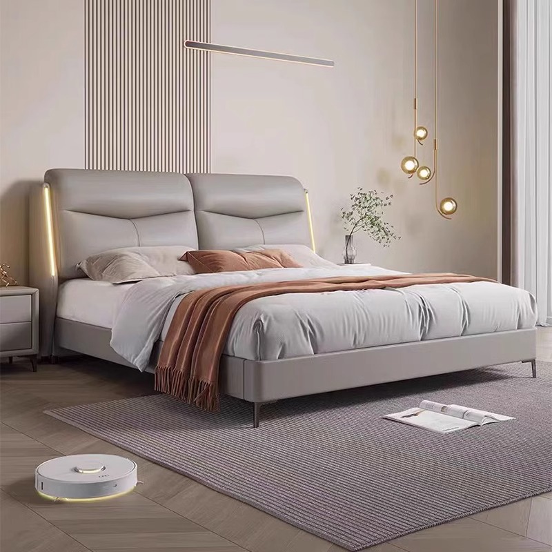 现代简约主卧小户型高端大气15米双人新款轻奢软包储物皮艺婚床