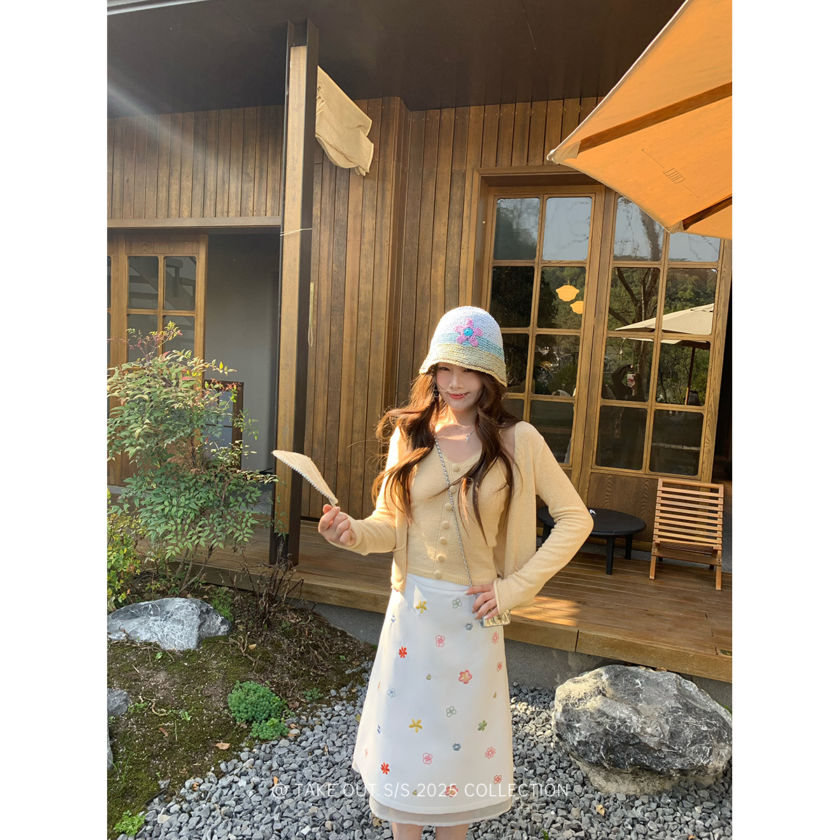 外卖到了「柠檬乳酪」弹力针织开衫蘑菇扣背心上衣显瘦WM4LZZ11