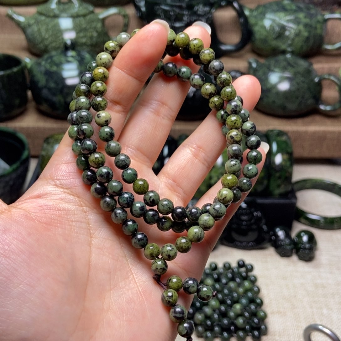 蛇纹石玉未镶嵌药王石项链卡6