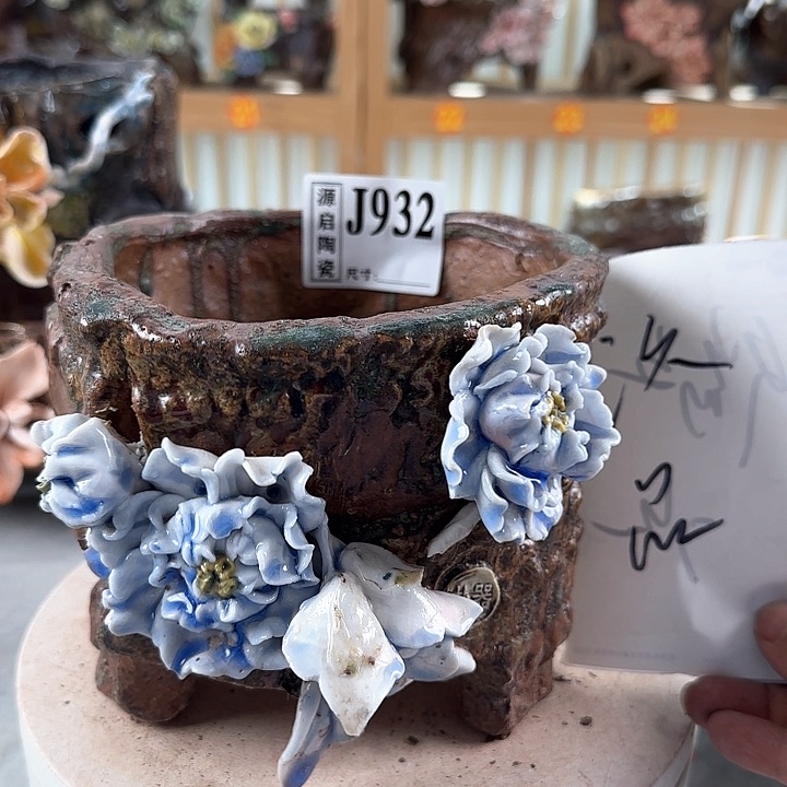 紫砂花盆景德镇手工多肉花盆932