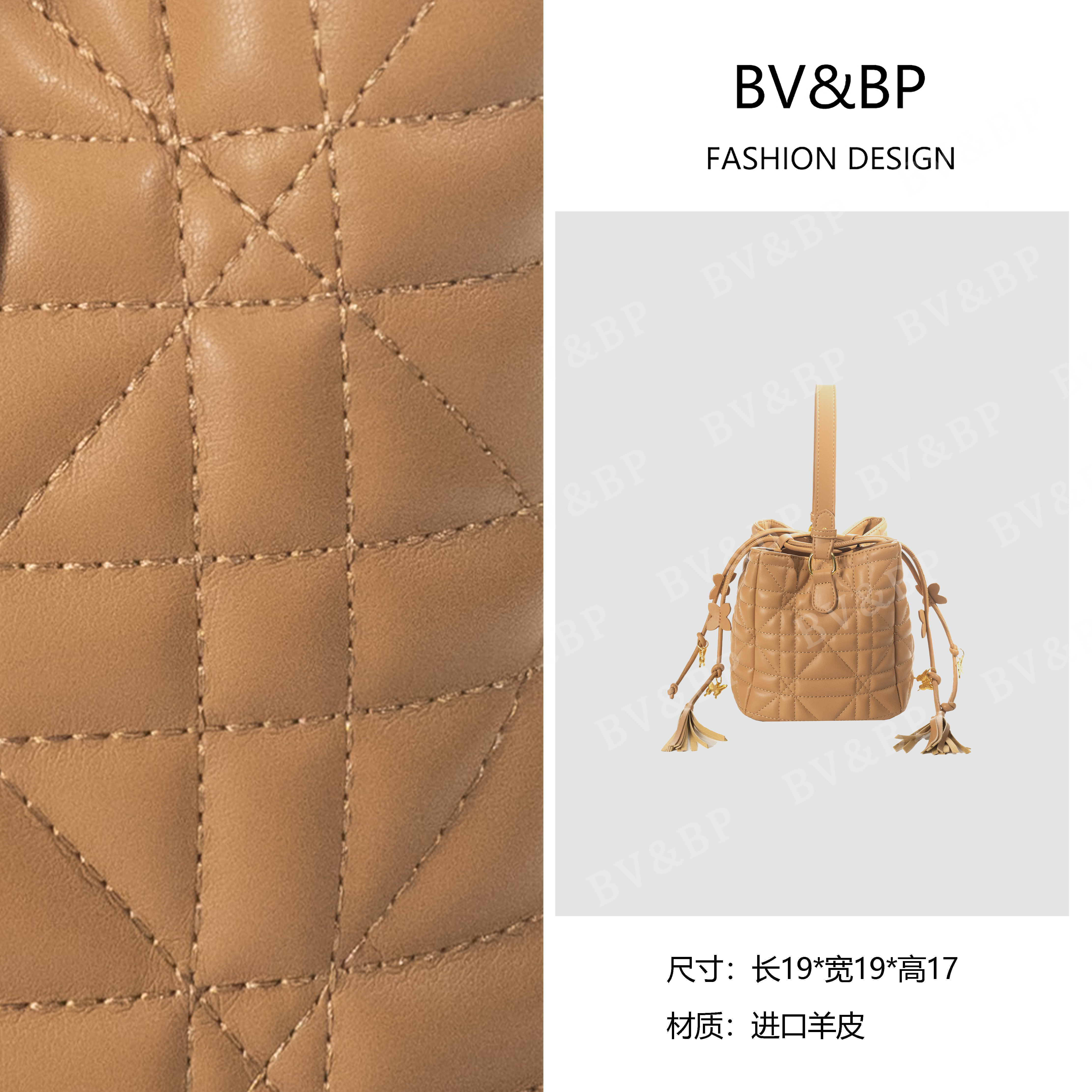 XYINGJIE· 原创设计 真皮高定单肩斜跨包 BV2383-暖金色