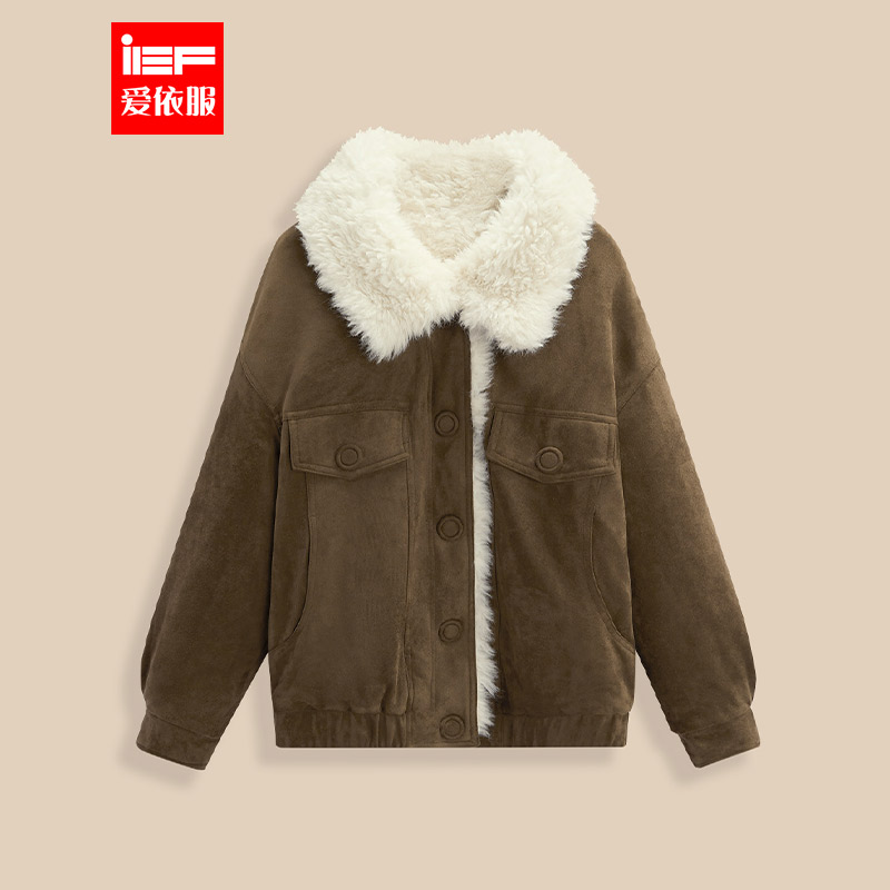 IEF/爱依服2025新款冬季磨砂皮外套6725-DH1573-B-