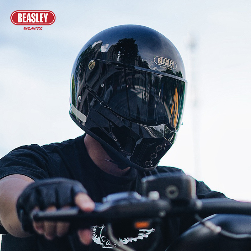 BEASLEY HELMETS【直播专属】比斯力复古摩托车头盔巡航机车全盔冬